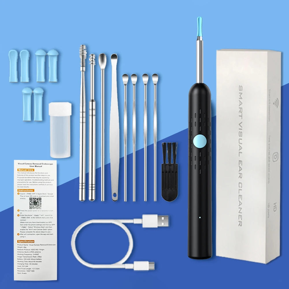 1080P HD Ear Wax Removal Tool – Camera Ear Cleaner with LED for iOS & Android